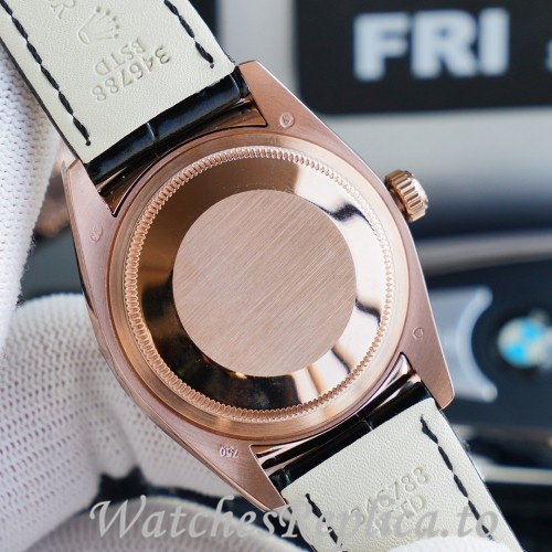 Swiss Rolex Day Date Replica 118139 Leather strap 36MM - WatchesReplica.is