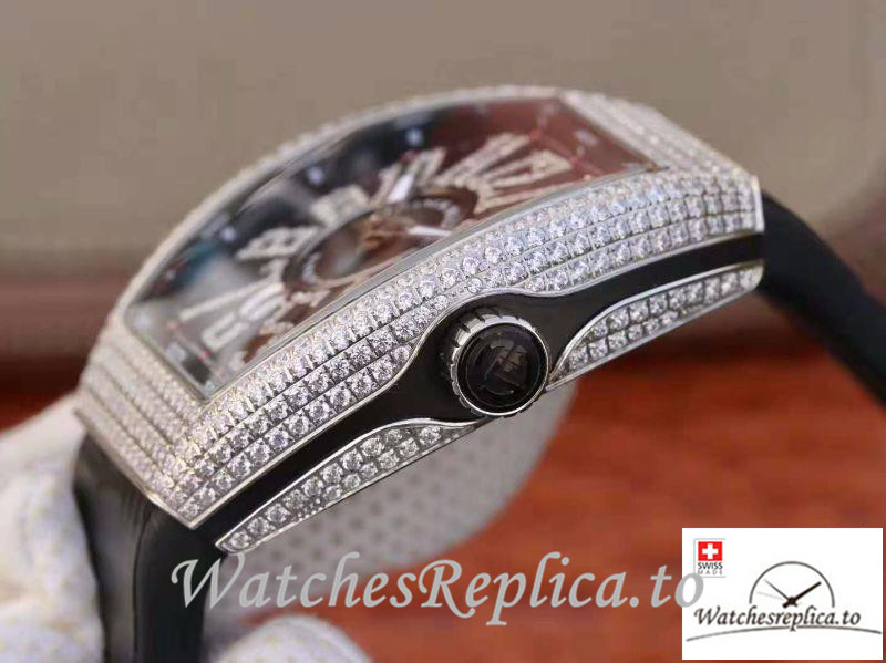 Swiss Franck Muller Vanguard Replica V45.SC.DT.D.NBR.CD.5N.NR 001 Black Strap 44 MM × 54 MM - WatchesReplica.is