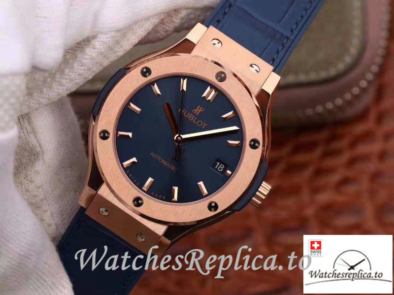 Swiss Hublot Classic Fusion Replica 511.OX.7180.LR Blue Strap 45MM - WatchesReplica.is