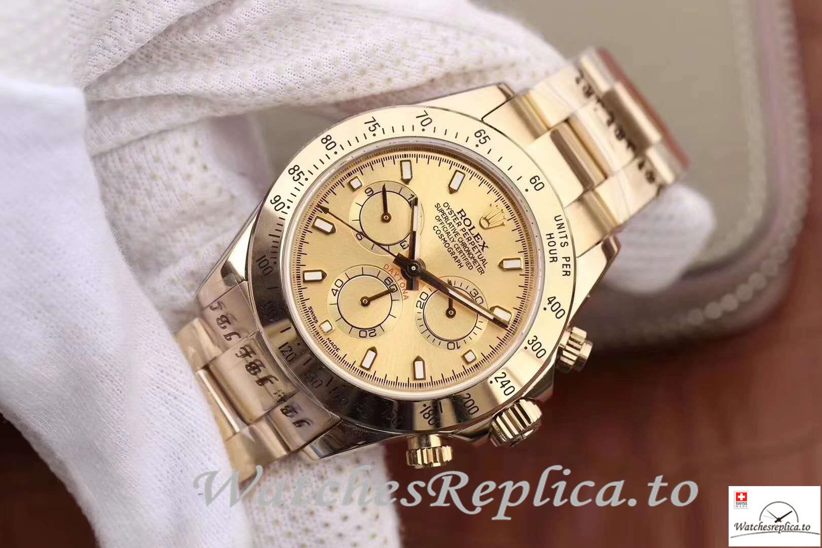 Swiss Rolex Daytona Cosmograph Replica 116503 004 Gold Strap 40MM - WatchesReplica.is