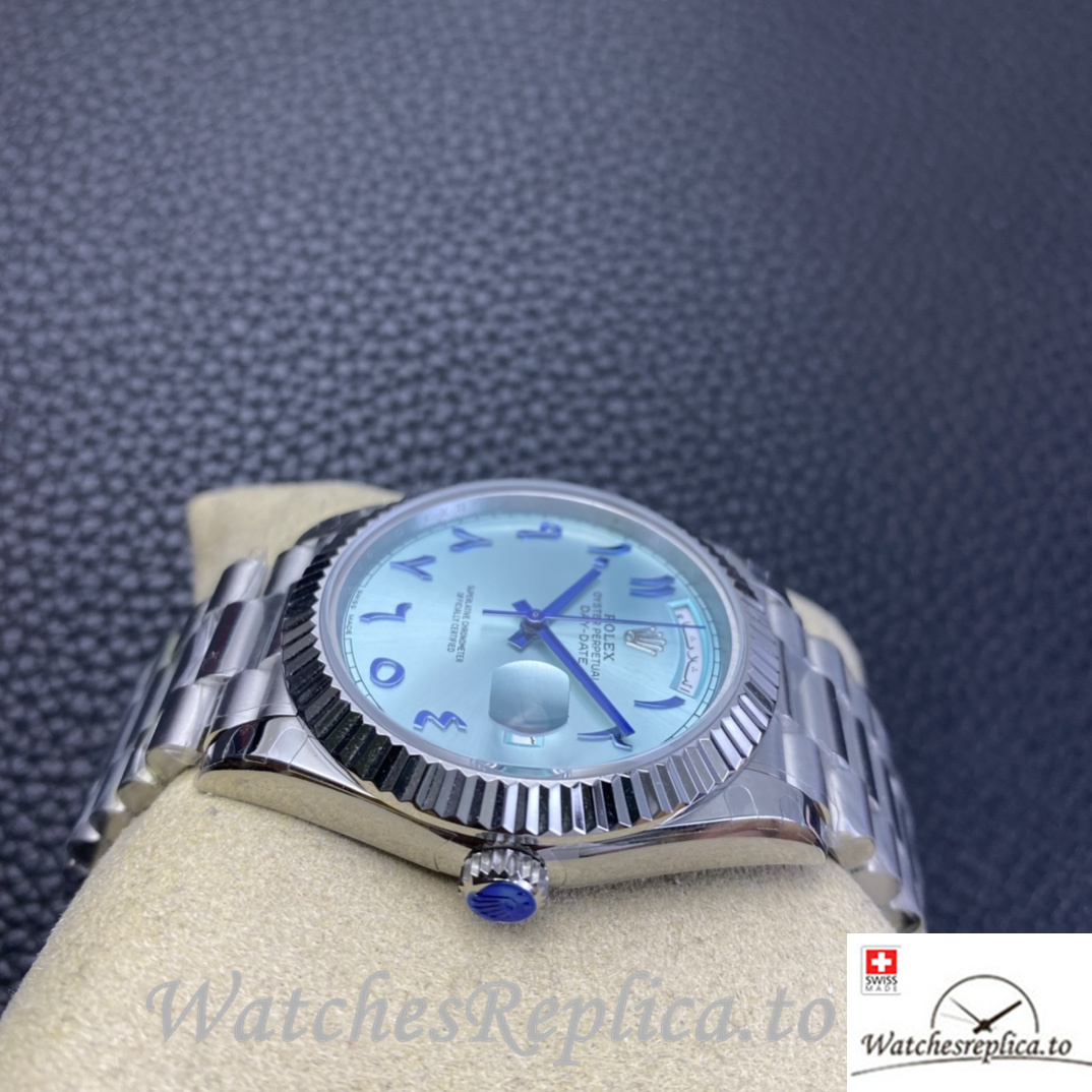 Swiss Rolex Day Date Replica 218399 Stainless steel strap 40MM - WatchesReplica.is