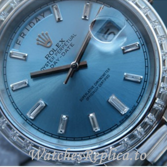 Swiss Rolex Day Date Replica 218399 White Gold strap 41MM - WatchesReplica.is