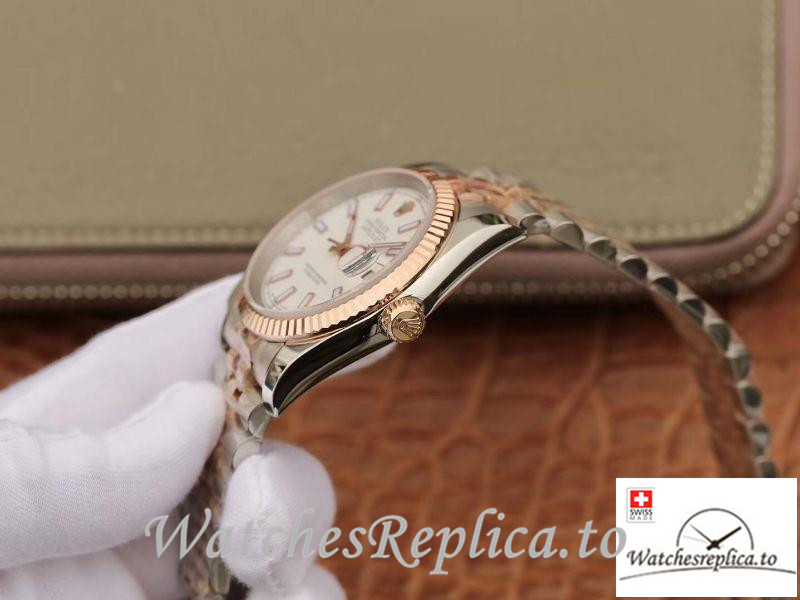 Swiss Rolex Datejust Replica 126233 Rose gold Bezel 36MM - WatchesReplica.is