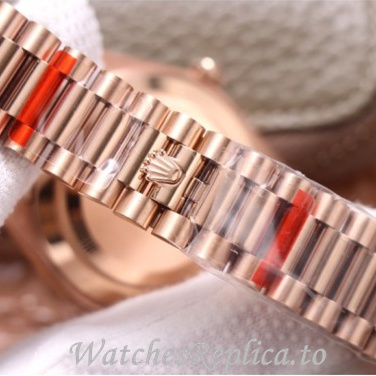 Swiss Rolex Day Date Replica 228345 Rose Gold strap 40MM - WatchesReplica.is