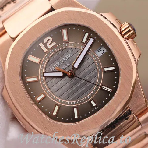 Patek Philippe Replica Nautilus 7011 Rose Gold strap 32MM - WatchesReplica.is