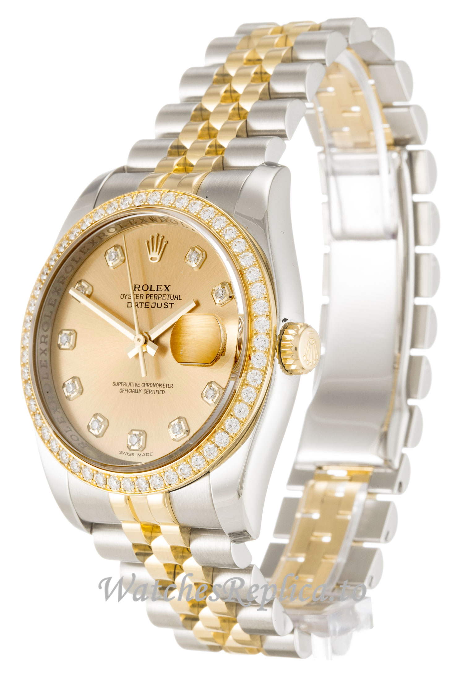 Rolex Datejust Champagne Diamond Dial 116243 - WatchesReplica.is