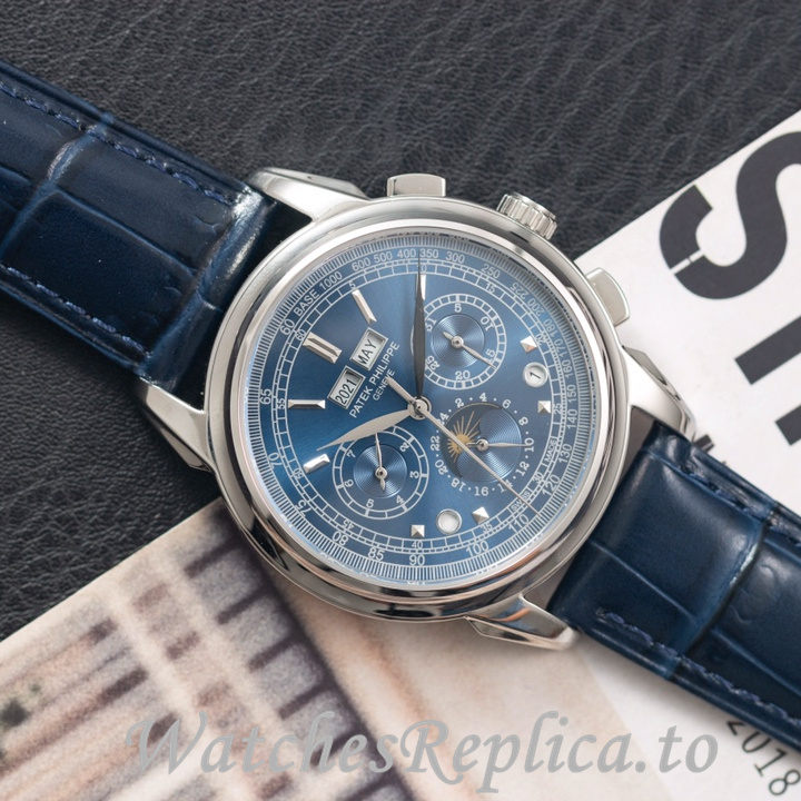 Patek Philippe Replica Complications Leather strap 41MM - WatchesReplica.is