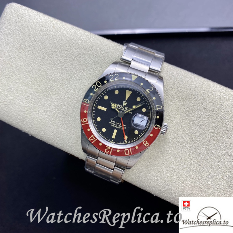 Swiss Rolex GMT Master 16710 Replica Stainless steel strap 40MM - WatchesReplica.is