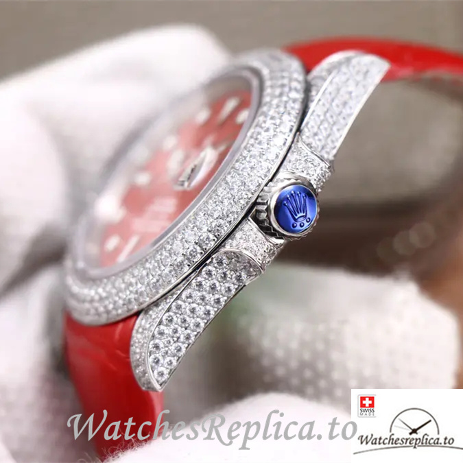 Swiss Rolex Submariner Replica Leather strap 40MM - WatchesReplica.is