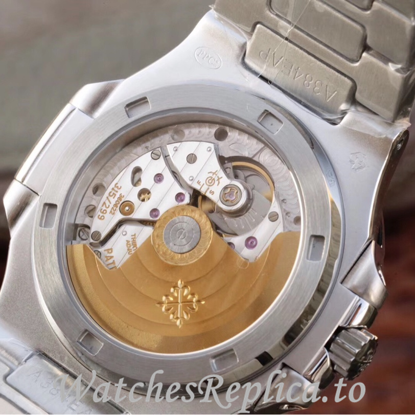 Patek Philippe Replica Nautilus 5719 White Gold strap 40MM - WatchesReplica.is