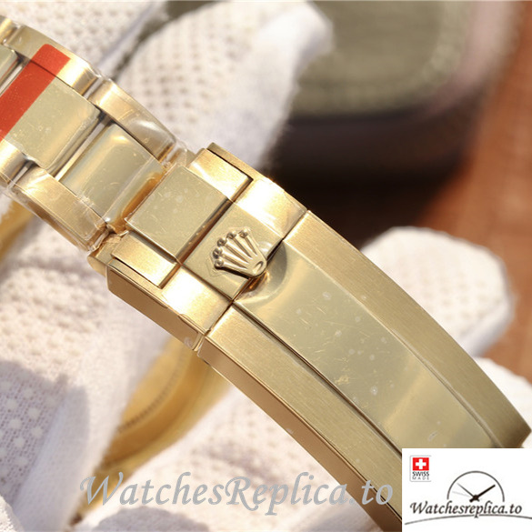 Swiss Rolex Submariner Replica 116618LN-97208 Yellow Gold strap 40MM - WatchesReplica.is