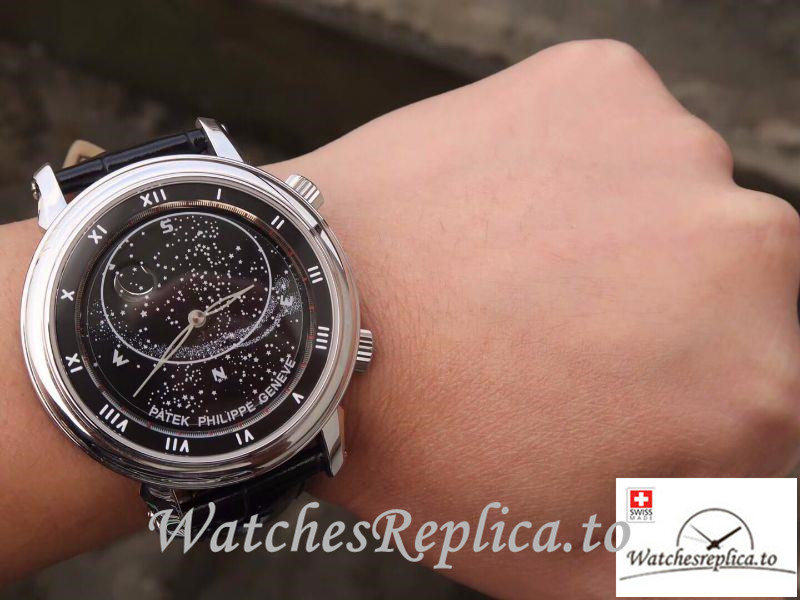 Swiss Patek Philippe Grand Complications Sky Moon Celestial Replica 5102G Black Strap 43MM - WatchesReplica.is