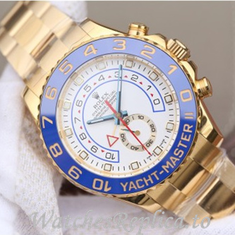 Swiss Rolex Yacht Master Replica 116680-0002 Yellow Gold strap 44MM - WatchesReplica.is