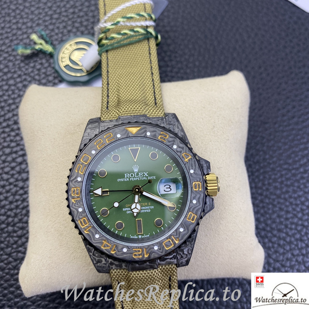 Swiss Rolex GMT Master Electro Carbon Carbon fiber strap 40MM - WatchesReplica.is