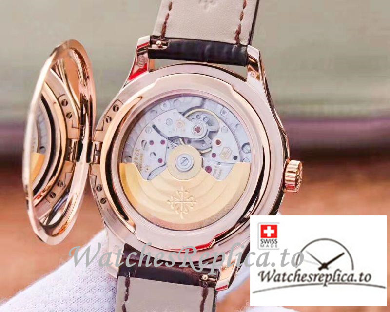 Swiss Patek Philippe Calatrava Rose Gold Replica 5227R-001 Black Strap 39MM×10.2MM - WatchesReplica.is
