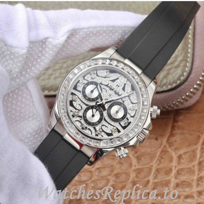 Swiss Rolex Daytona Replica 116588 Rubber strap 40MM - WatchesReplica.is