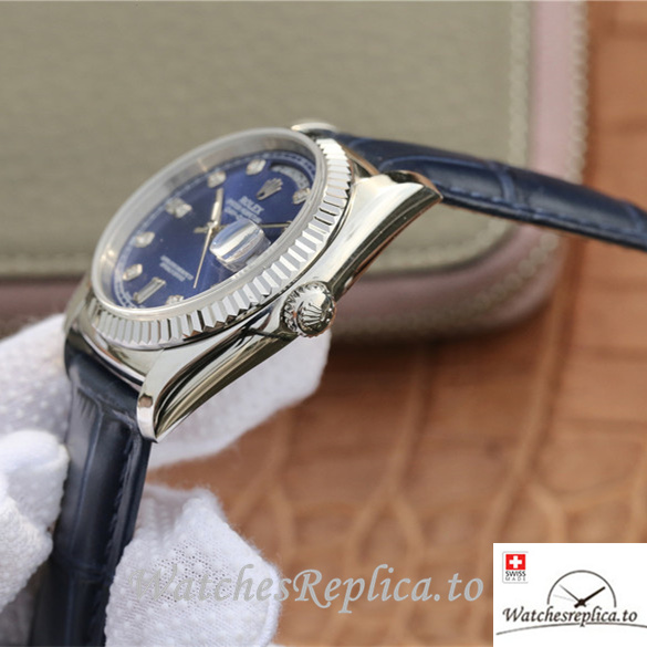 Swiss Rolex Day-Date Replica 118139 Leather strap 36MM - WatchesReplica.is