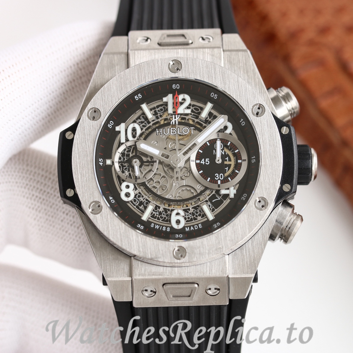 Hublot Replica Big Bang Elemental Material Chronograph v2 Rubber strap 45MM - WatchesReplica.is
