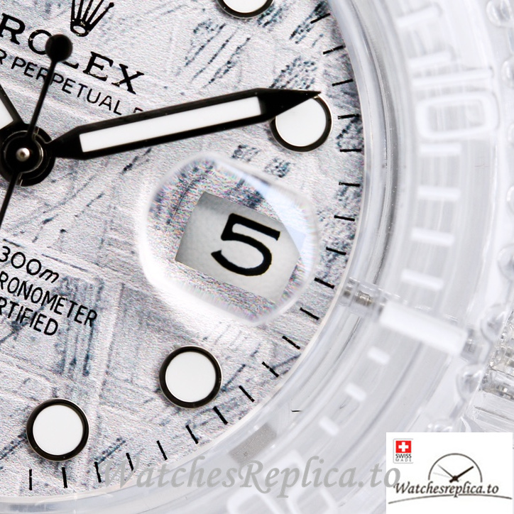 Swiss Rolex Submariner Replica Rubber strap 40MM PHANTOMLAB&ROLEX Grey Dial - WatchesReplica.is