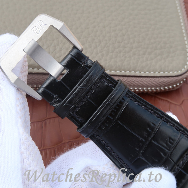 Bell Ross Replica Aviation BR01 Leather strap 46MM - WatchesReplica.is