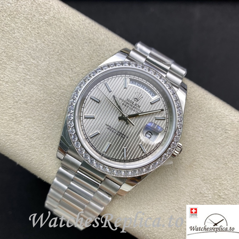Swiss Rolex Day Date Replica m228349rbr-0007 Stainless steel strap 40MM - WatchesReplica.is