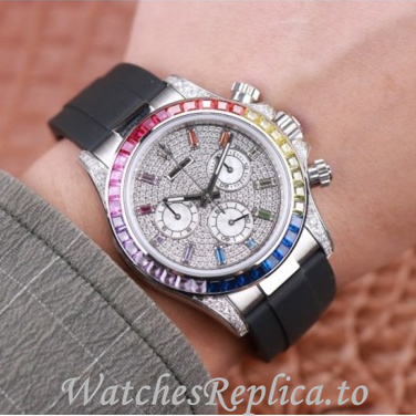 Swiss Rolex Daytona Replica 116598RBOW Rubber strap 40MM - WatchesReplica.is