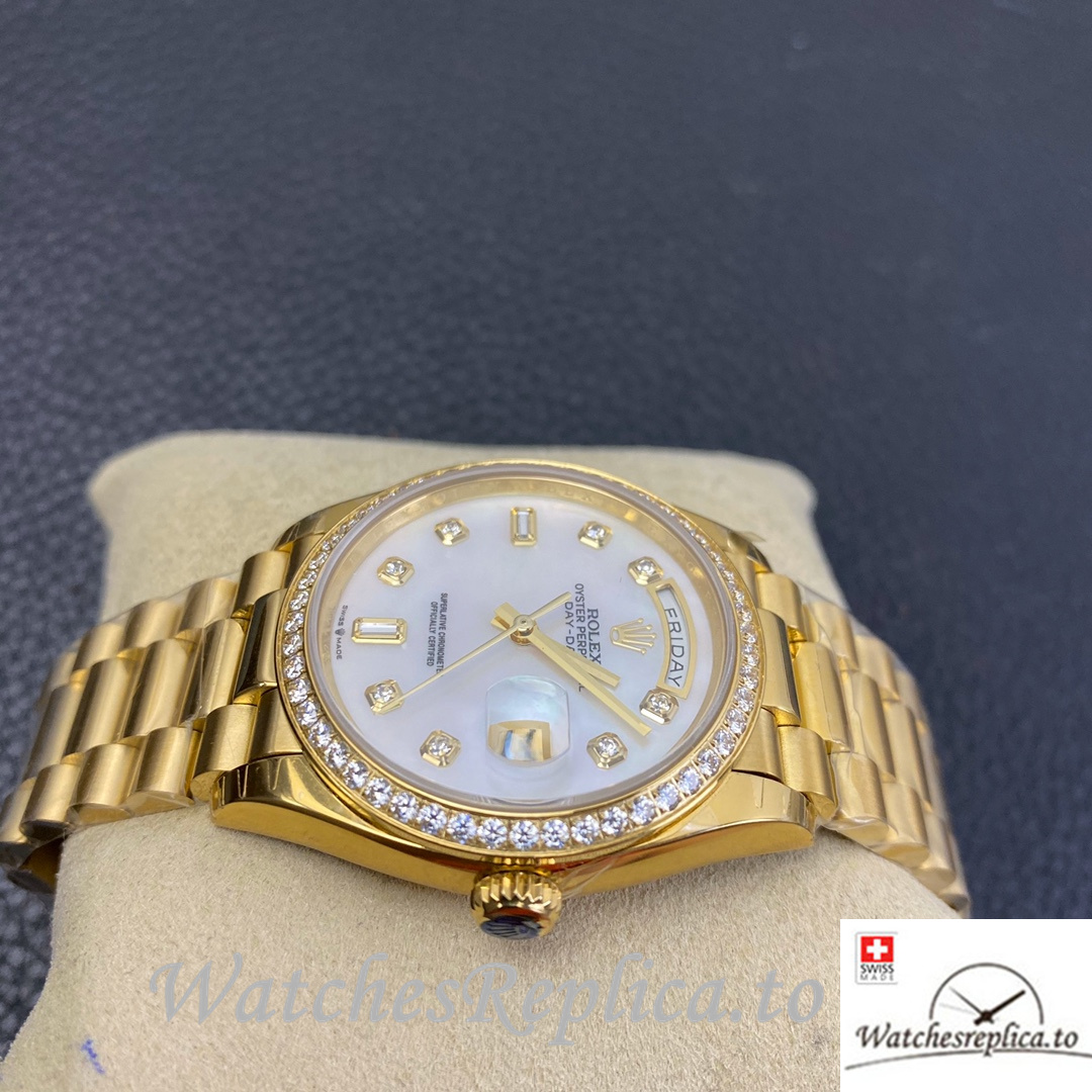 Swiss Rolex Datejust Replica 126233 Yellow Gold strap 36MM - WatchesReplica.is