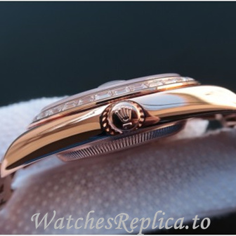 Swiss Rolex Day Date Replica 218399 Rose Gold strap 41MM - WatchesReplica.is