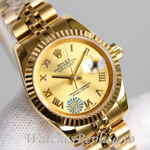 Swiss Rolex Datejust Replica 279383 Yellow Gold strap 28MM - WatchesReplica.is