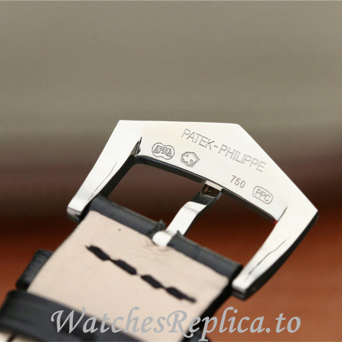 Patek Philippe Replica Complications 5205G Leather strap 40MM - WatchesReplica.is
