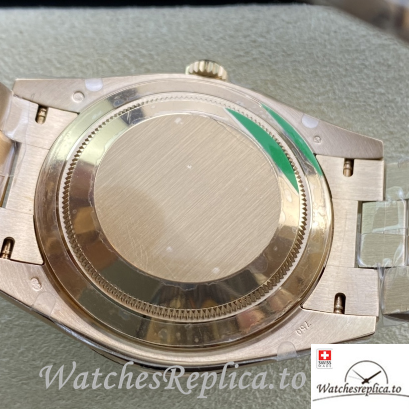 Swiss Rolex Day Date Replica 218235 Rose Gold strap 40MM - WatchesReplica.is