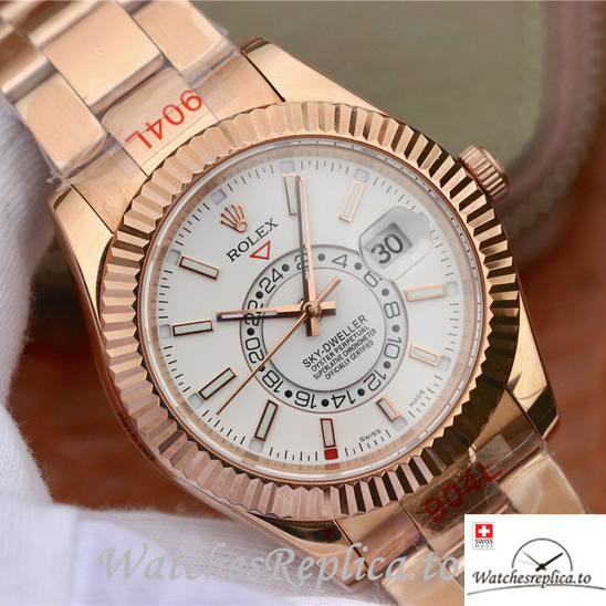 Swiss Rolex Oyster Perpetual Replica 326935-0005 Rose Gold strap 42MM - WatchesReplica.is