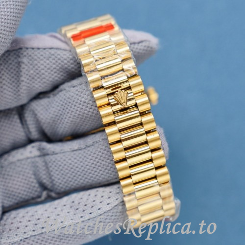 Swiss Rolex Day Date Replica 128238 Yellow Gold strap 36MM - WatchesReplica.is