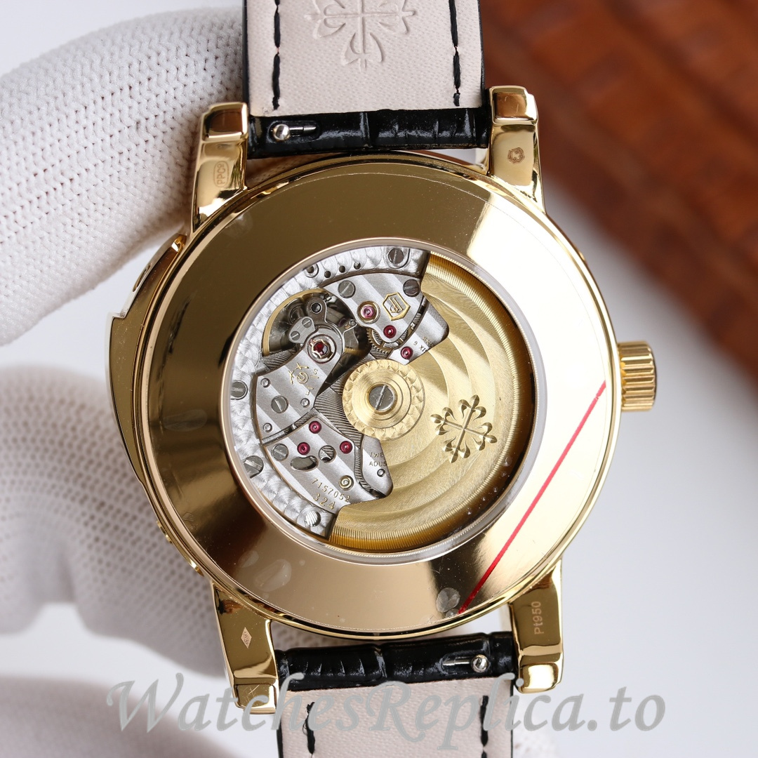 Patek Philippe Replica Complications 5073P Leather strap 42MM - WatchesReplica.is