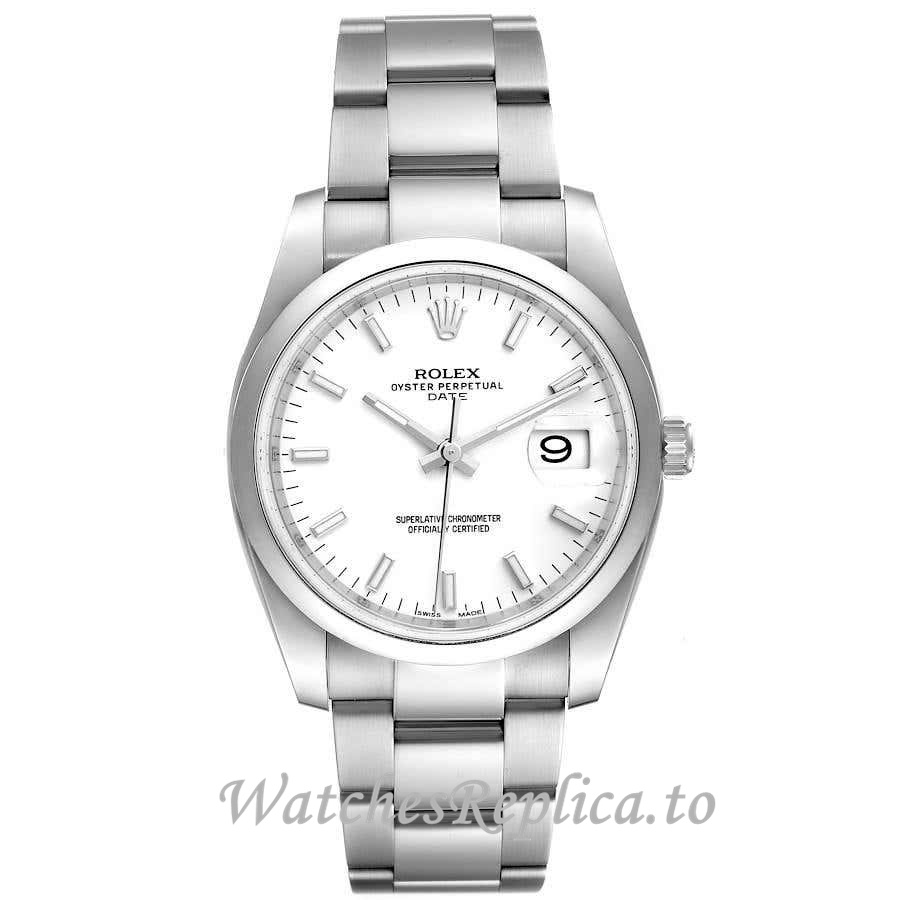 Replica Rolex Oyster Perpetual Date 115200-6 34MM - WatchesReplica.is