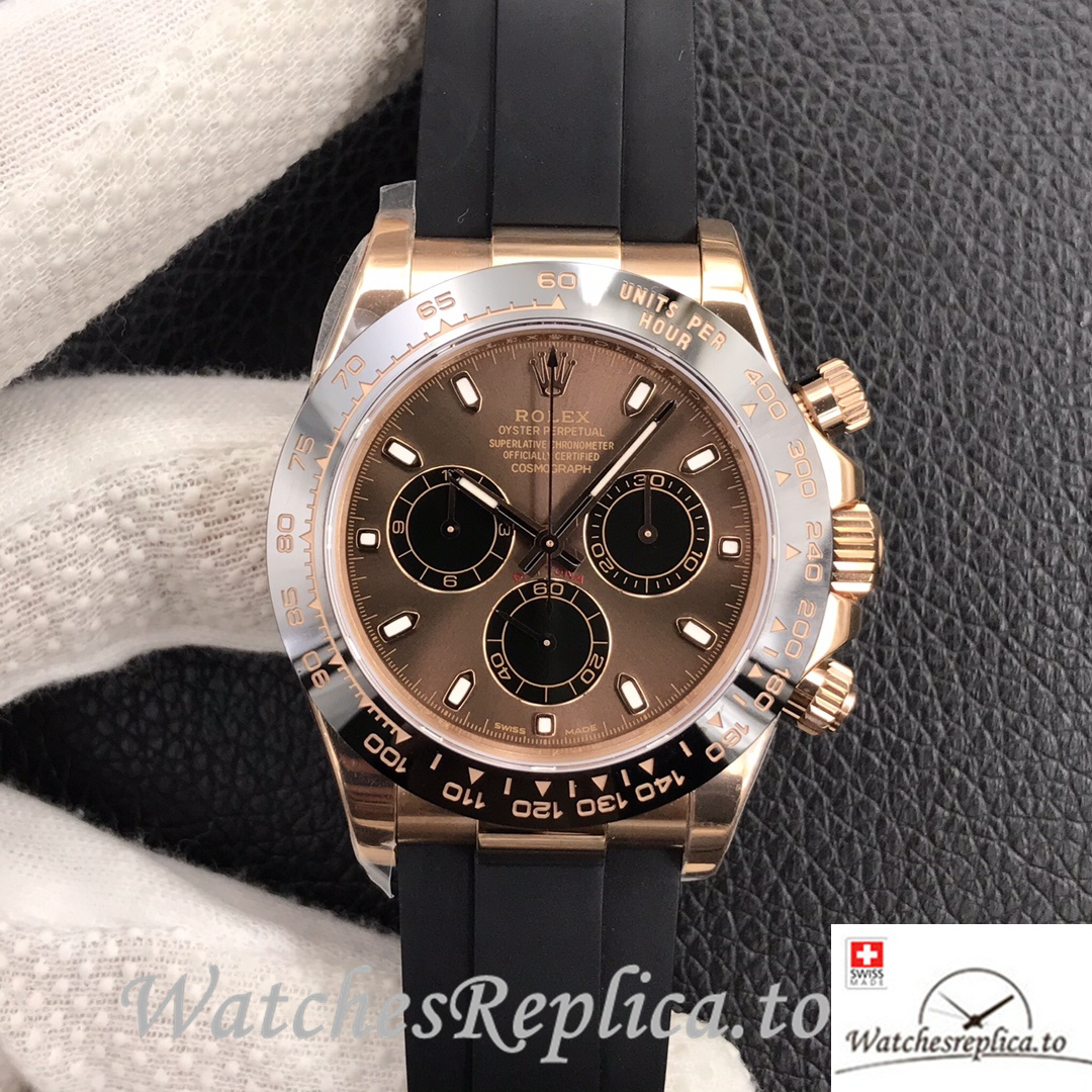 Swiss Rolex Daytona Replica 116515LN Rubber strap 40MM - WatchesReplica.is