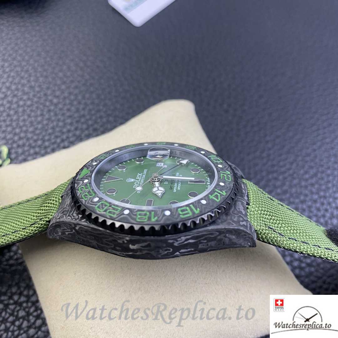 Swiss Rolex GMT Master Electro Carbon Carbon fiber strap 40MM - WatchesReplica.is
