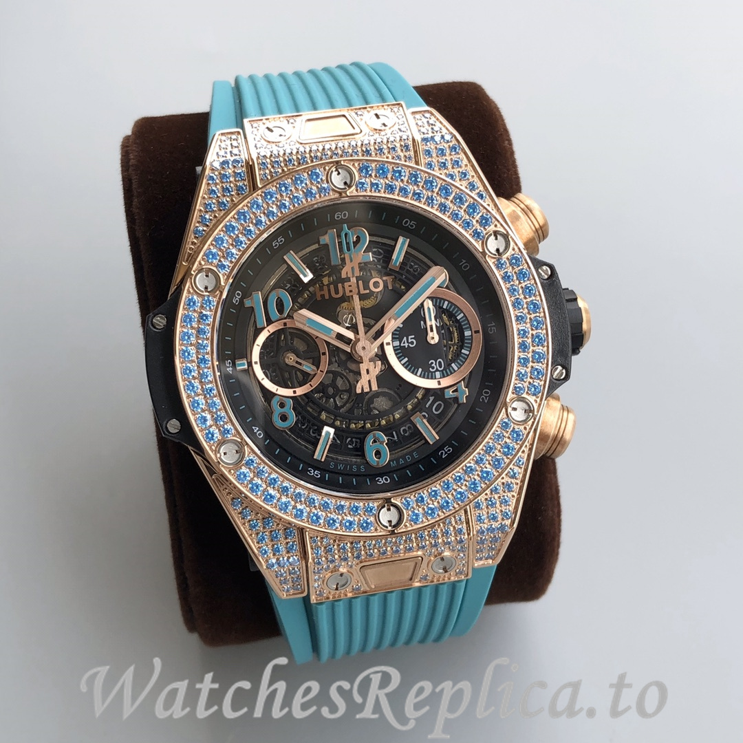 Hublot Replica Paraiba BIG BANG series Rubber strap 45MM - WatchesReplica.is