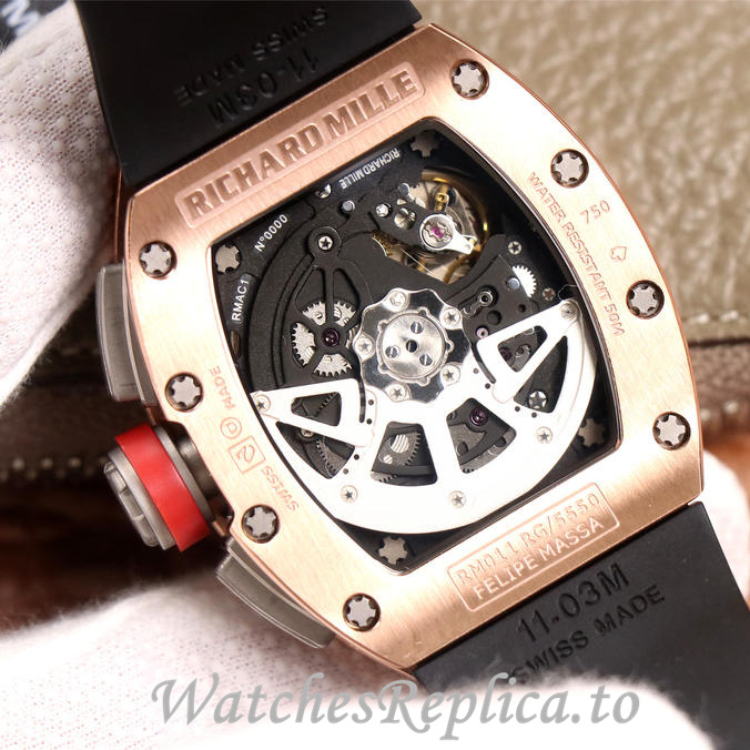 Richard Mille Replica RM011 Rubber strap 50MM - WatchesReplica.is