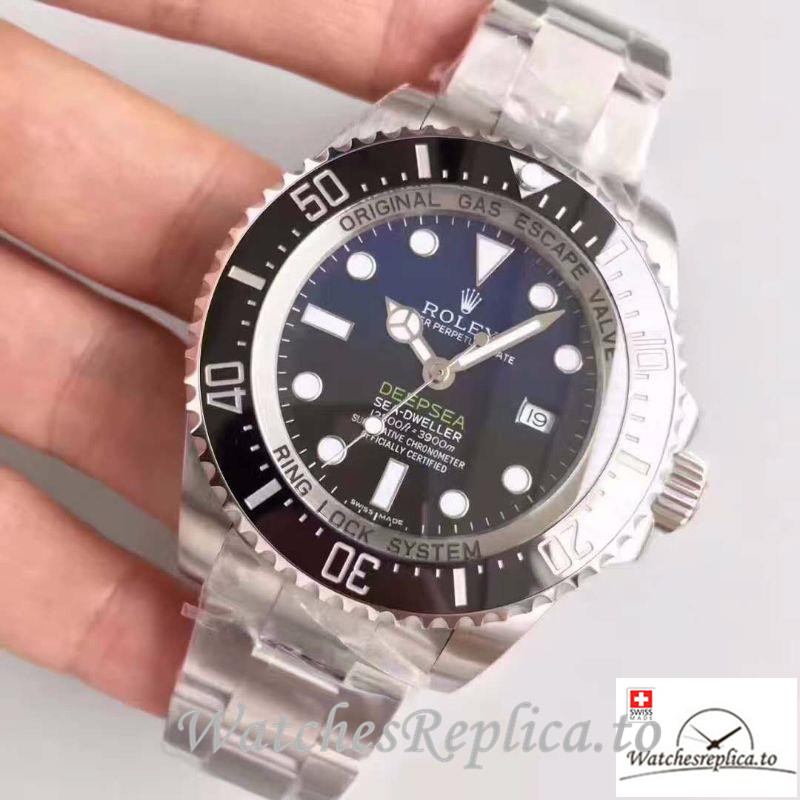 Swiss Rolex Sea Dweller Deepsea D-BLUE Replica 116660 Black Bezel 44MM - WatchesReplica.is