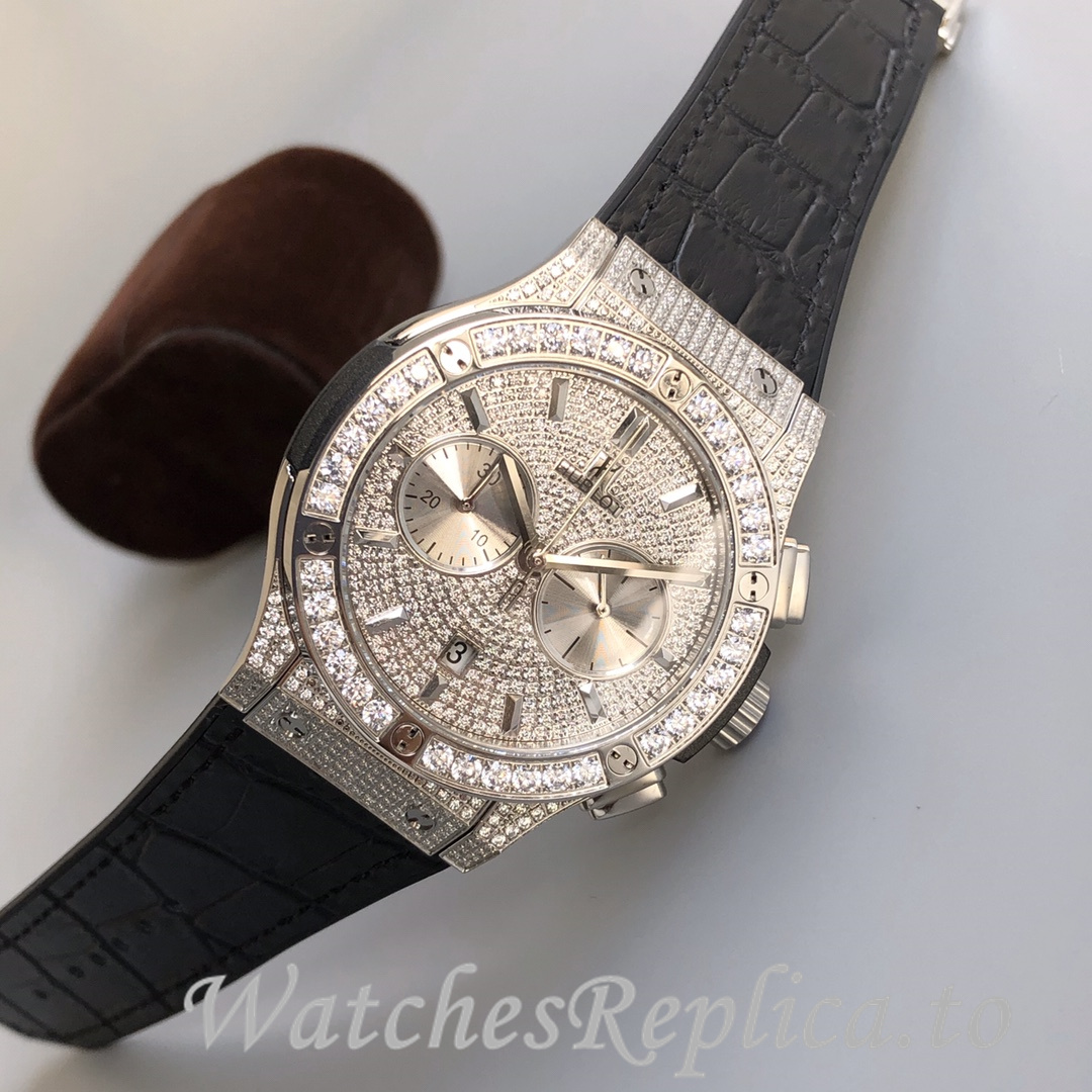 Hublot Replica Classic Fusion Gypsophila Chronograph Rubber strap 45MM - WatchesReplica.is
