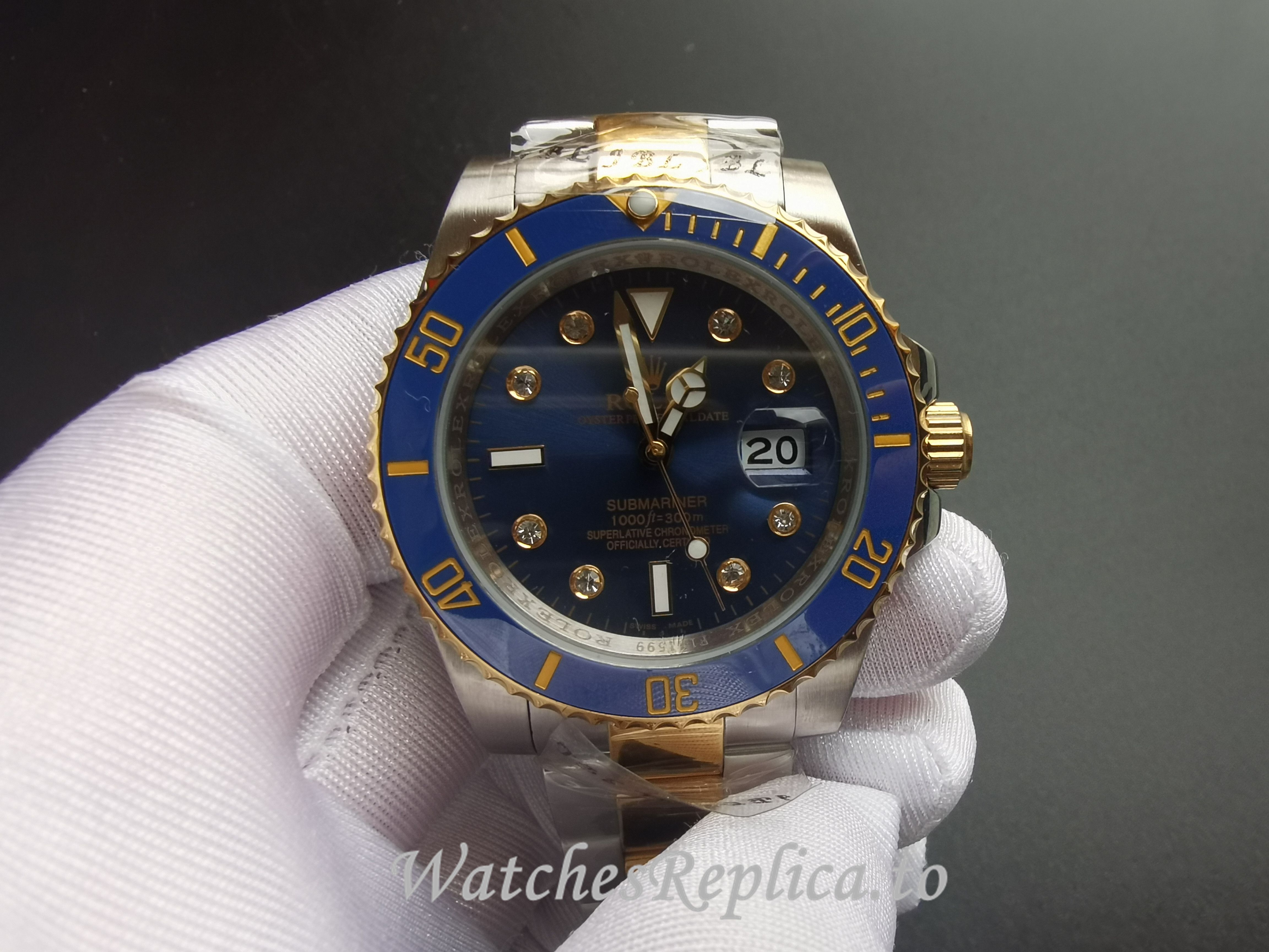Swiss Rolex Submariner Date Replica 116613 Blue Bezel 40.5MM - WatchesReplica.is