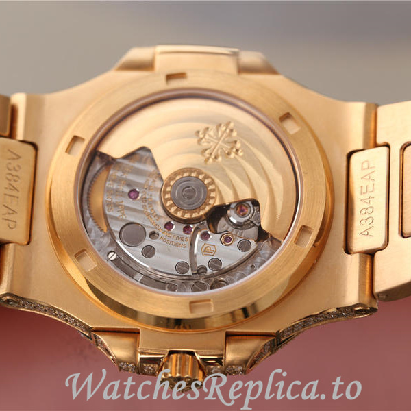 Patek Philippe Replica Nautilus Yellow Gold strap 40MM - WatchesReplica.is