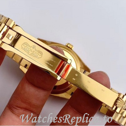 Swiss Rolex Day Date Replica 128238 Yellow Gold strap 36MM - WatchesReplica.is