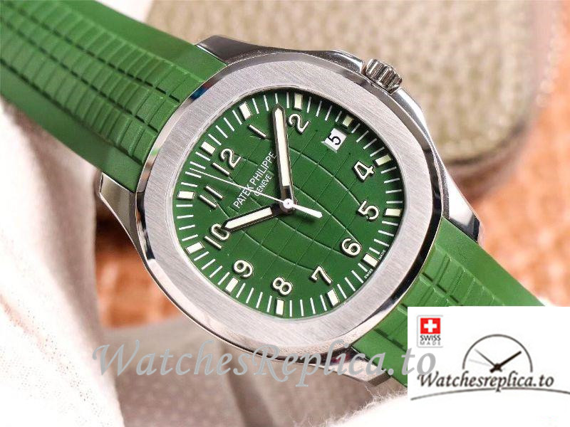Swiss Patek Philippe Aquanaut Replica 5168G Green Strap 42MM - WatchesReplica.is