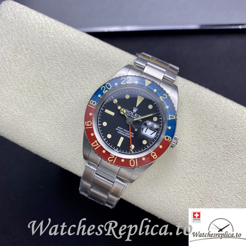Swiss Rolex GMT Master 16710 Replica Stainless steel strap 40MM - WatchesReplica.is