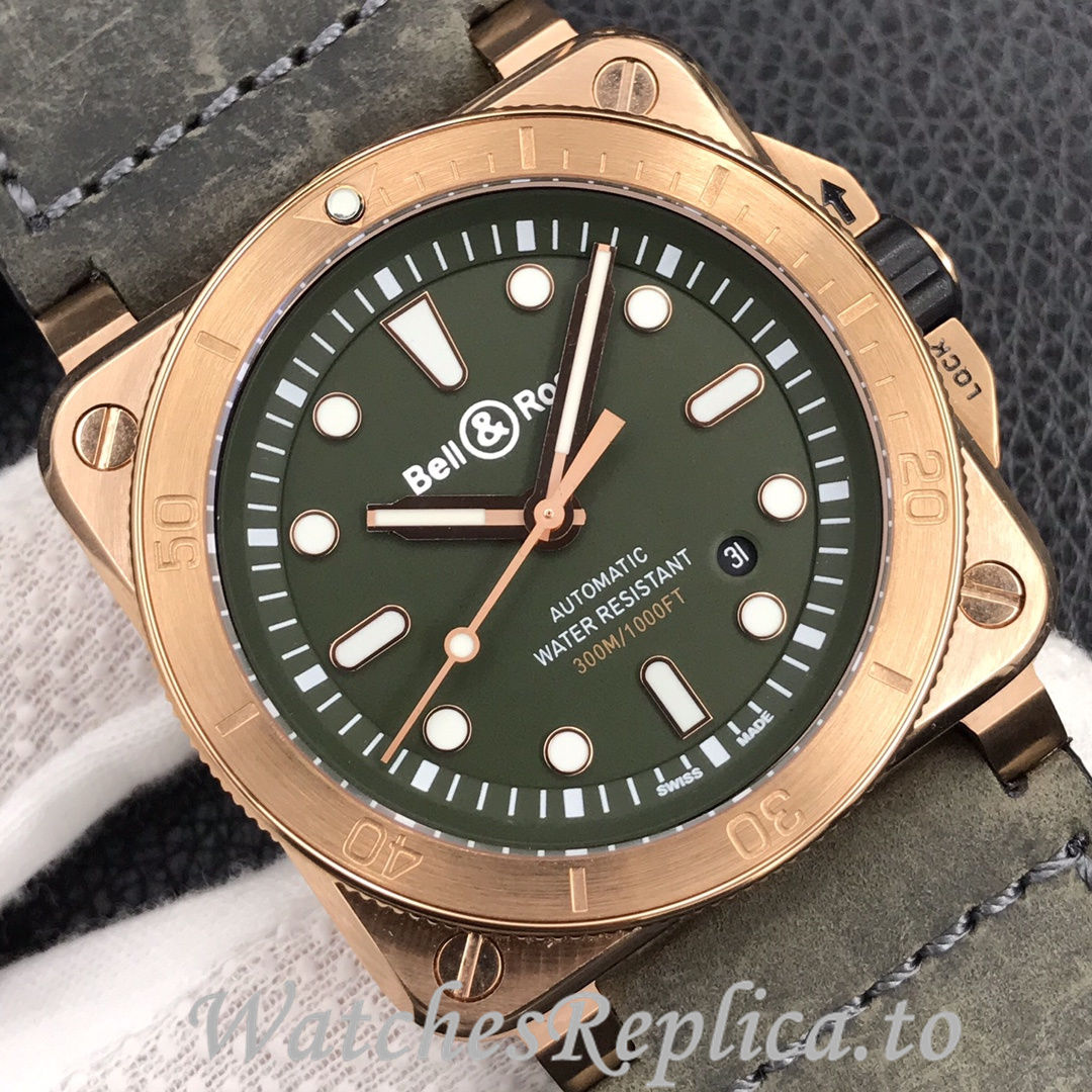 Bell Ross Replica BR 03 BR0392-CAMO-CE/SRB Leather strap 42MM - WatchesReplica.is