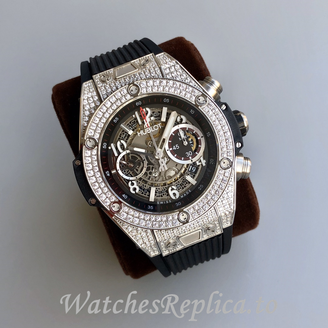 Hublot Replica Big Bang Gypsophila Chronograph v2 Rubber strap 45MM - WatchesReplica.is