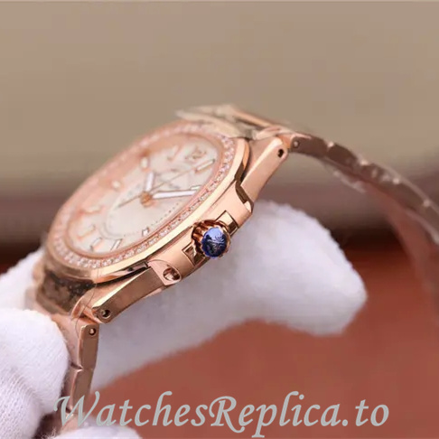 Patek Philippe Replica Nautilus 7011 Rose Gold strap 32MM - WatchesReplica.is