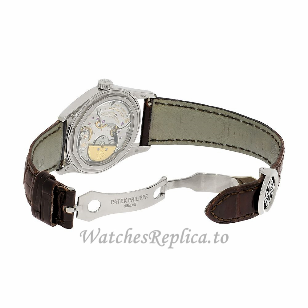 Patek Philippe Replica Calatrava White Gold Small Seconds Grey Dial 37MM Watch 6000G010 - WatchesReplica.is